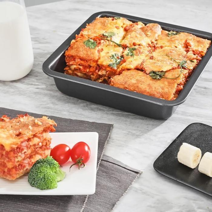 Moule à pâtisserie carré - YYV - 22,5x22,5x5cm - Acier inoxydable - Antiadhésif - Facile à nettoyer