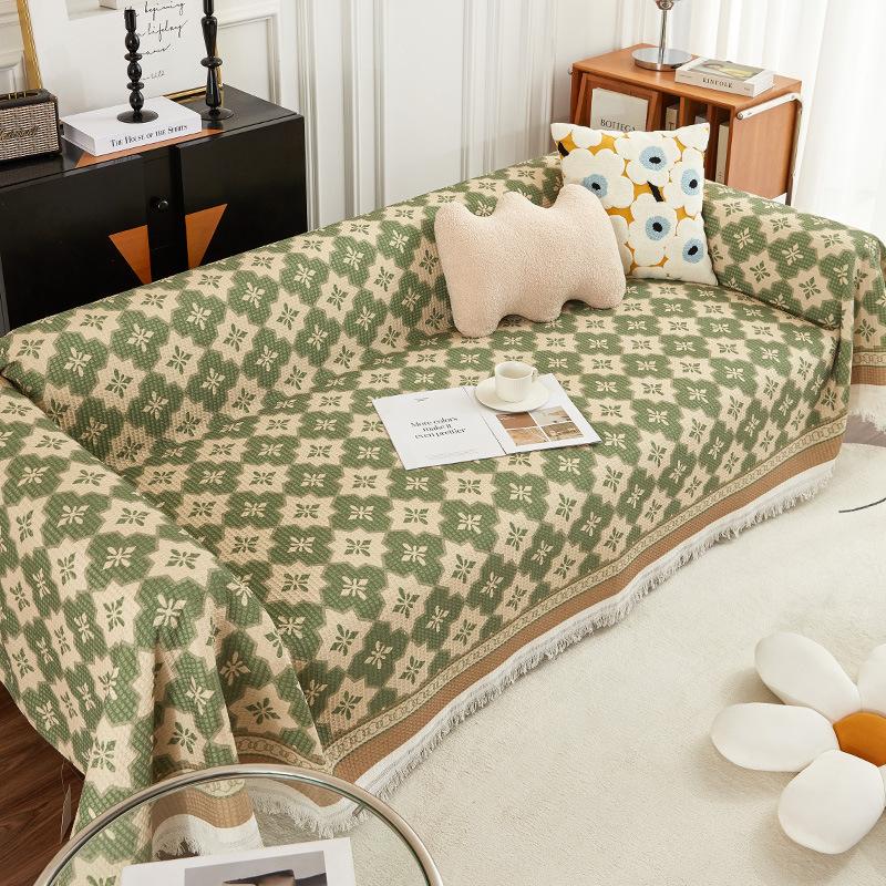Waffle Sofa Cover Blanket Jacquard Non-slip Sofa Towel for Living Room Furniture Decor Tapestry Couch Cover Universal Sofa Towel