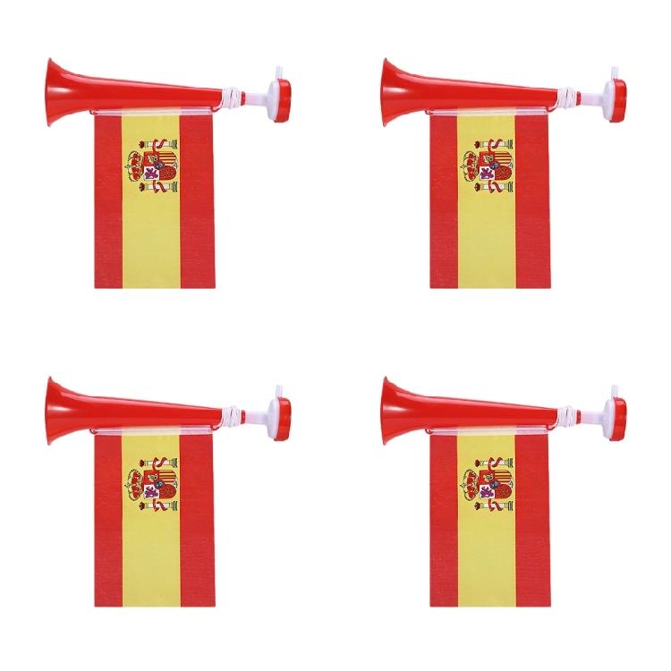 4Pcs/pack Festive Cheering Horns Soccer Event Flag Exciting Addition Toy for Sports Or Birthday Party Sports Game