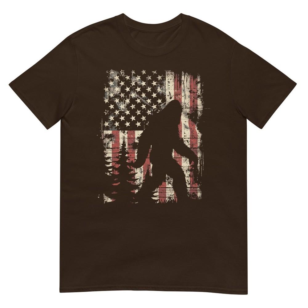Bigfoot Sasquatch America Flag Patriotic Unisex Unisex Kids Tshirt