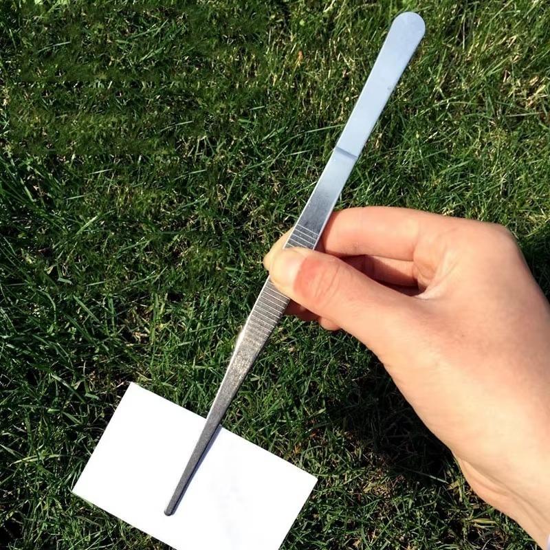 12'' 30cm Home Medical Garden Kitchen BBQ Tool DIY Toothed Tweezer Long Barbecue Food Tong Straight Tweezer Stainless Steel