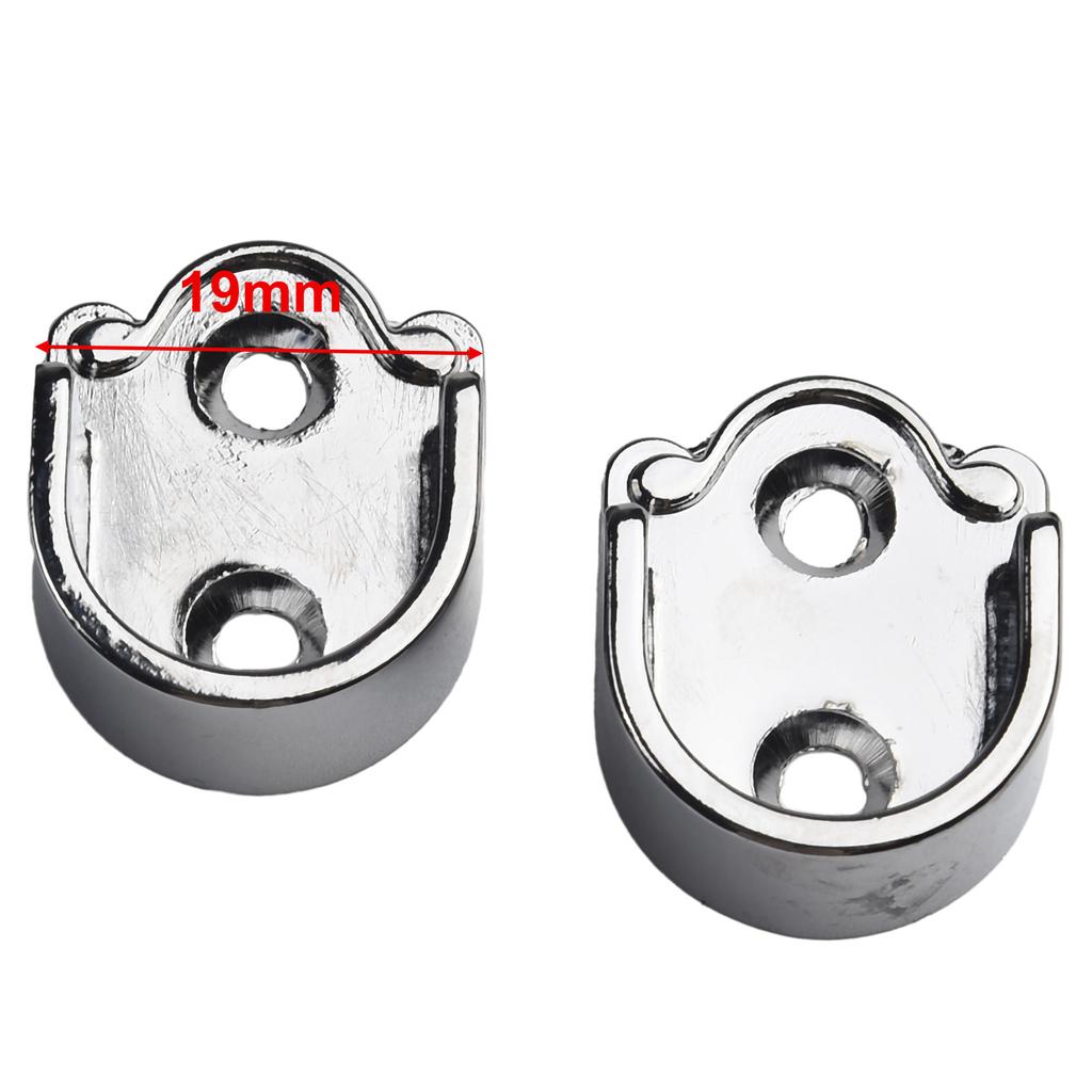 2PCS Wardrobe Rod Bracket Flange Seat U-Shaped Socket Bracket Open Type Shower Curtain Rod Support Zinc Alloy End Bracket
