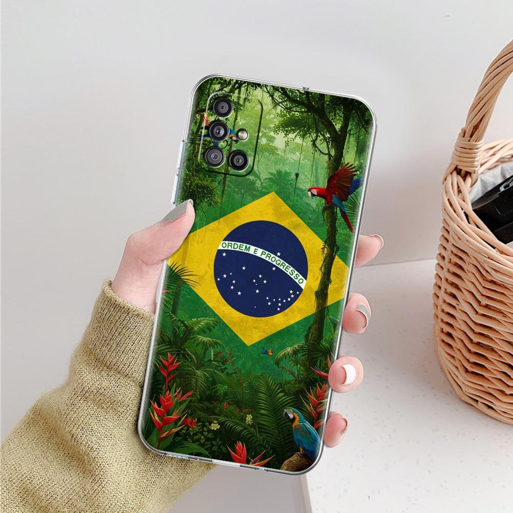 Phone Case For Samsung A15 A13 A35 A55 A51 A71 A41 A31 A21S A03S A05 A17 A23 A25 A33 A53 A73 5G A07 4G Cover Large Brazil Flag