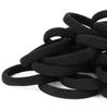 5cm Large Black Seamless Elastic Hair Tie - Durable & Gentle on Hair