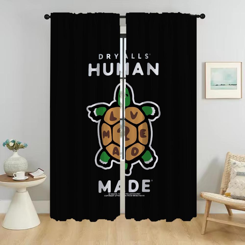 Blackout Curtains for Living Room Curtain H-human Mades Shades Home Interior Curtains 2 Pieces Tulle for Bedroom Partition Child
