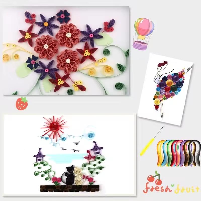 Origami Paper Set, Origami Tools and Materials Pack, Gradually Changing Color Origami Strips, Origami Tool Set 518