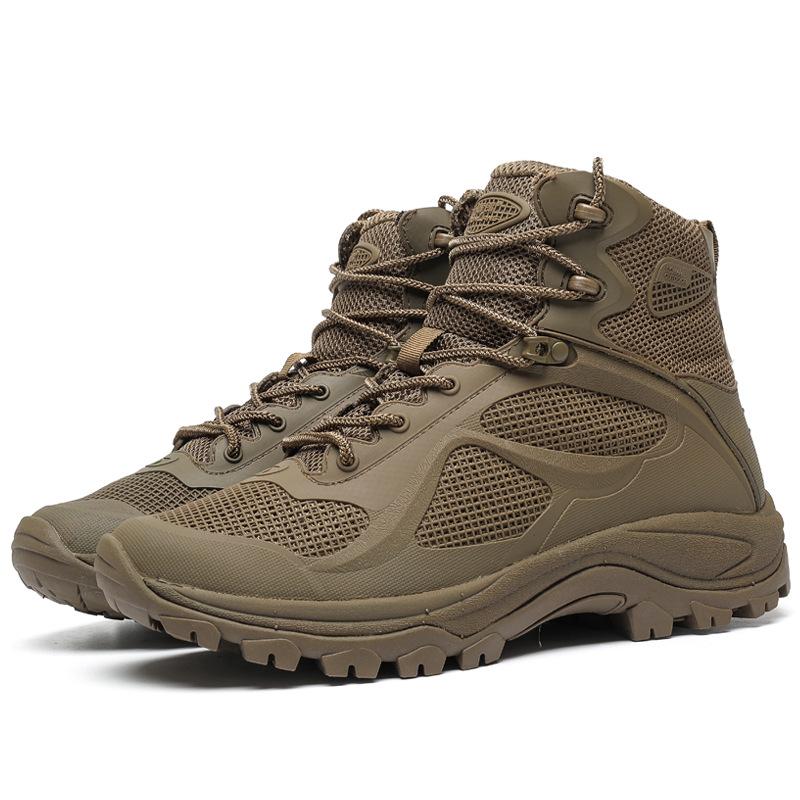 

Outdoor Mountaineering Shoes Boots Mid Top Men s Anti Slip Wear Resistant Ultra Lightweight Breathable Combat Desert Men 45 пісочний
