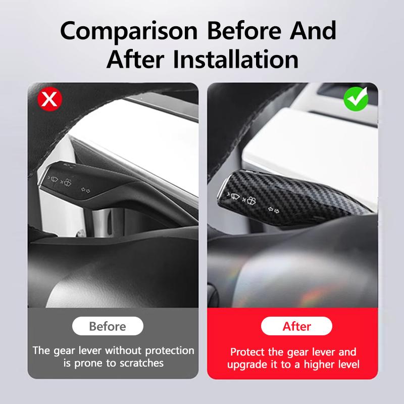 Tesla Gear Lever Cover  For Tesla Model Y/3 Carbon Fiber Pattern Style Silicone Style Car Modification Parts Car Mounted Good It
