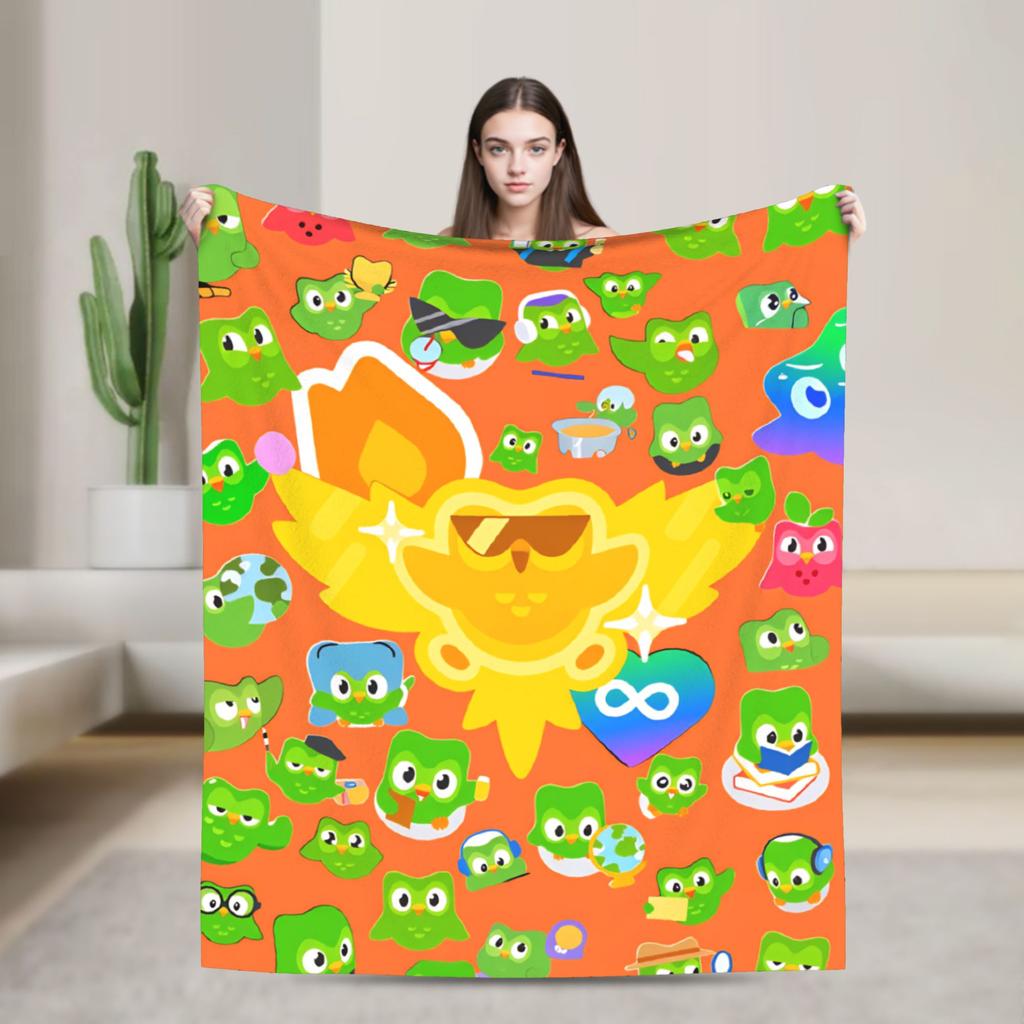 Duolingos Velvet Blanket Quality Warm Bedding Throws Autumn Decorative Bedroom Graphic Bedspread