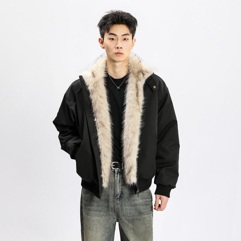 

Unisex Winter Flight Jacket: Warm, Versatile, Rhombus Lock, Cotton, Perfect for Commuting 2XL чорний