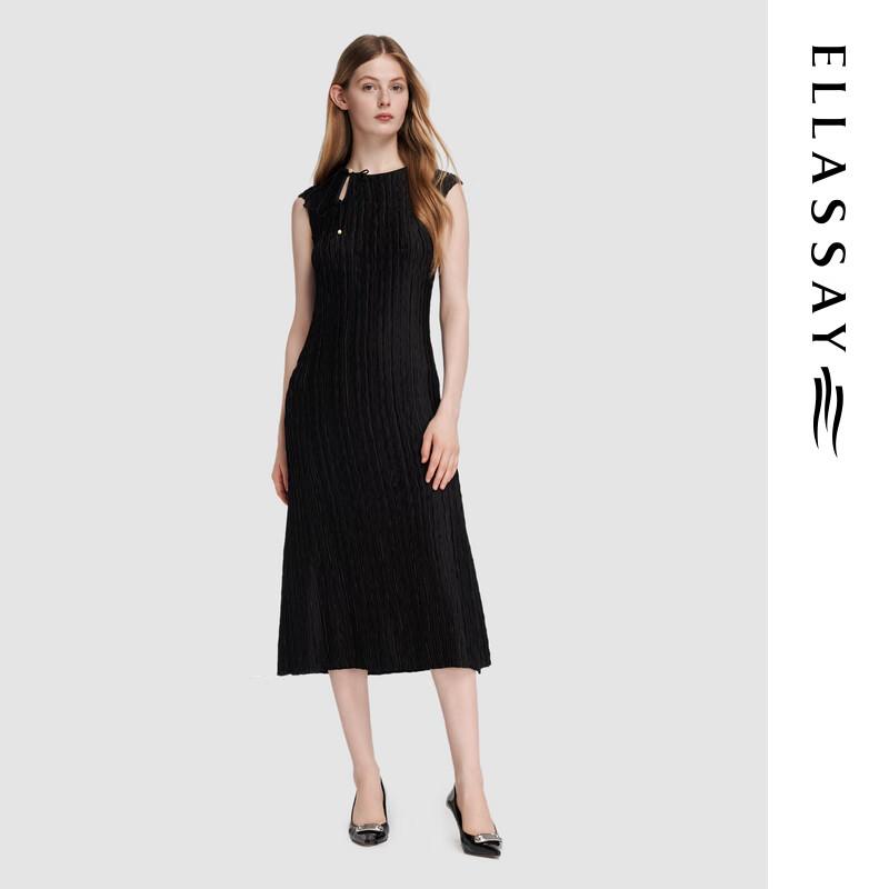 

ELLASSAY Pleated Sleeveless A-Line Midi Dress S