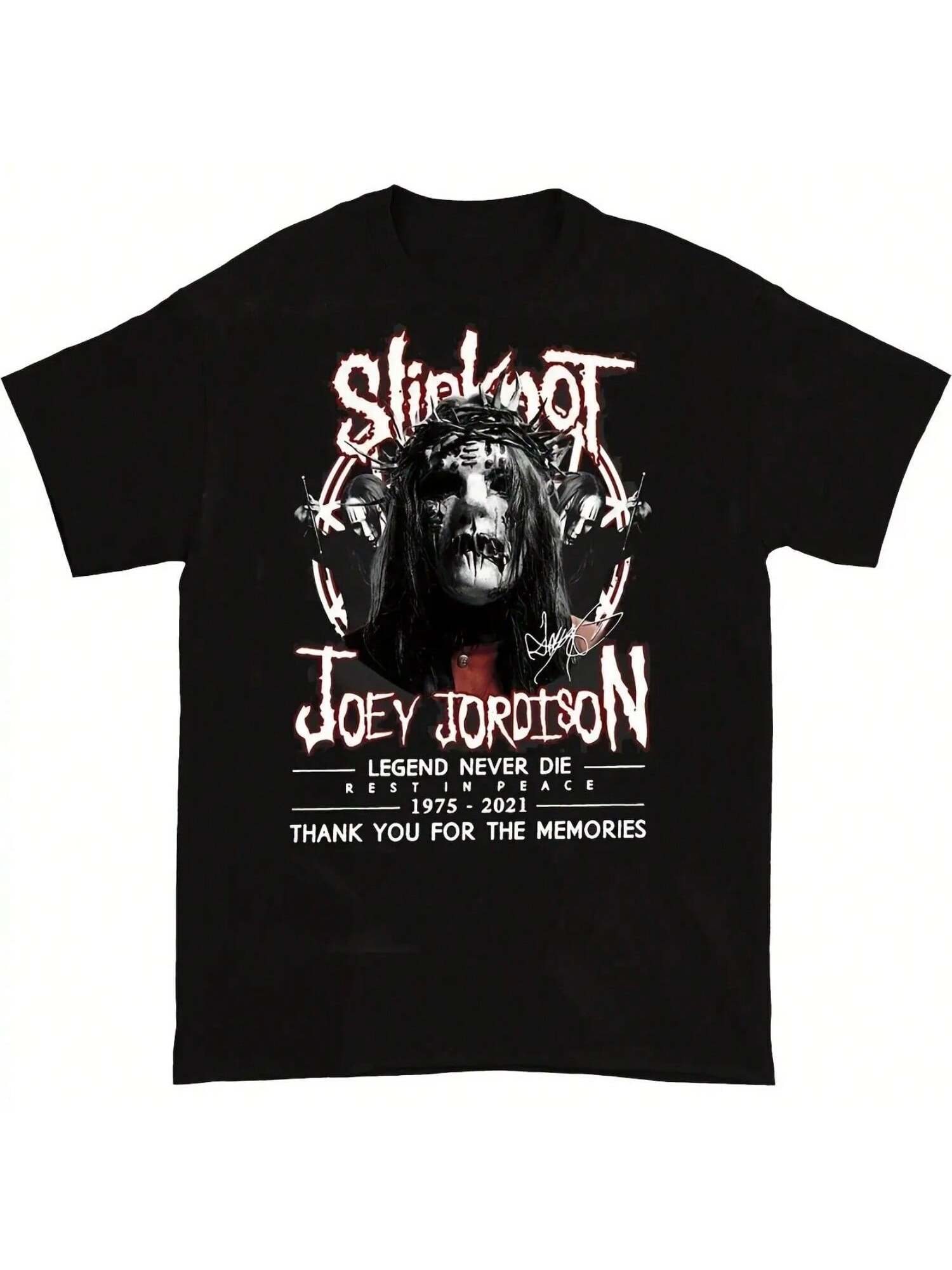 Bad ReligionSlipknot Joey Jordison 1975-2021 Tribute Pattern Short Sleeve T-Shirt Street Cotton Street Hip Hop Top Wounisex S разноцветный