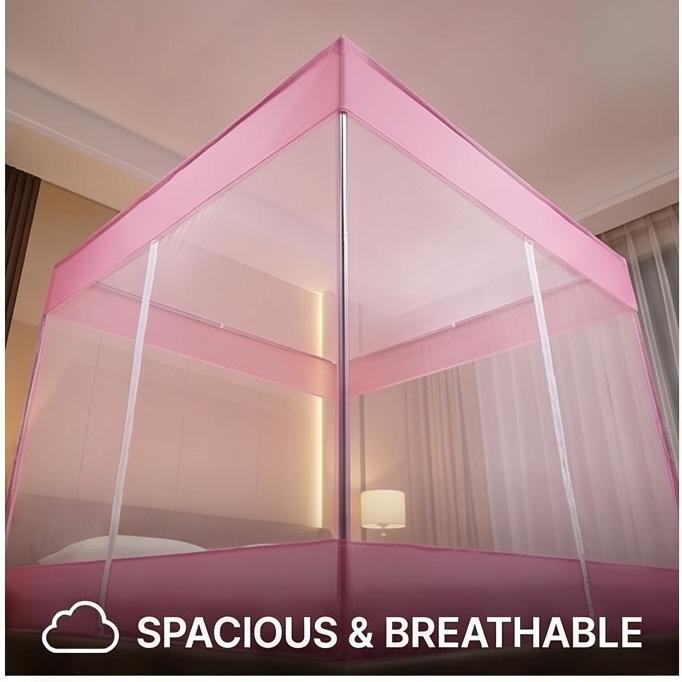 Nova Mosquiteira Yurt Completa Sem Instalação Anti-Queda com Base Completa para Camas de 120/150/180/200cm, Segura para Crianças e Bebês, Uso em Quarto de Casa