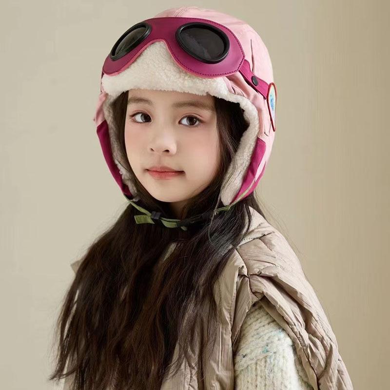 Pilotes parents-enfants d'automne et d'hiver Garçons et filles Bonnets d'oreille épais coupe-vent et chauds Bonnets de neige
