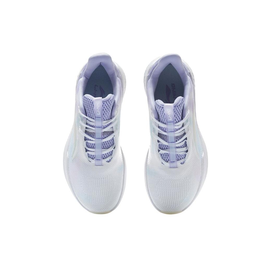 Li-Ning Unbounded 2 Shock Absorption Non-Slip Wear-Resistant Breathable Lightweight Low-Top Casual Shoes Women sneakers White Purple AFPR022-5