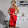 Summer Women's Sleeveless Satin Long Dress Elegant Bandage Backless Hollow Out Party Dress Sexy Vestidos For Special