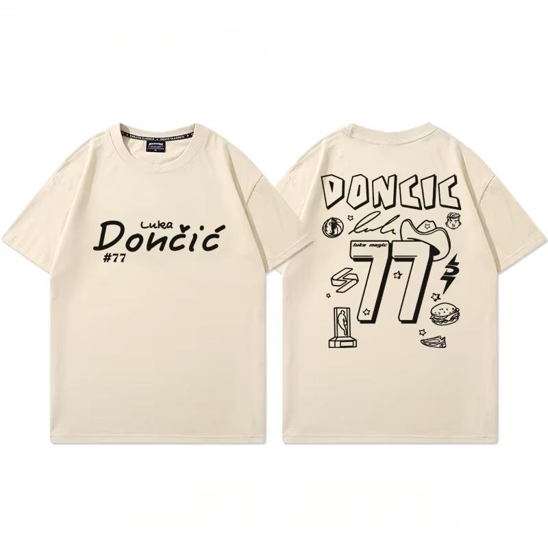 

Баскетбольная футболка Mavericks №77 Doncic с персонализированным граффити, хлопковая, спортивный топ, мужская, женская, тренировочная одежда, высокое качество 4XL