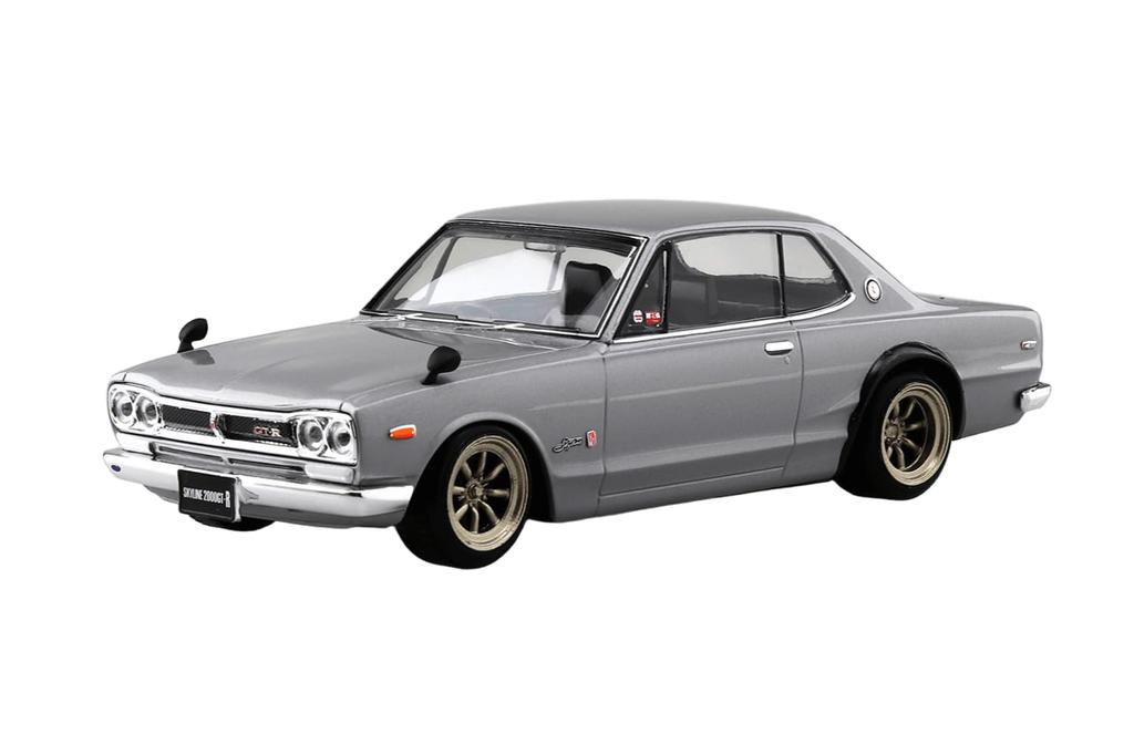 Aoshima Bunka Kyozai Rakupla Snap Kit Nissan C10 Skyline Custom Wheels Scale Plastic Model Kit (AOSHIMA) No. 16CU-SV 2000GT-R (Silver) 1/32