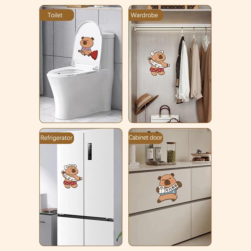 Capybara Deodorant Sticker Bathroom Toilet Lid Decals Deodorant Self-Adhesive Odor Removal Sticker Bathroom Living Room Decor