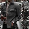 Autumn And Winter Solid Color Casual Fashion Jacket Men'S Corduroy Lapel Jacket New American Retro Multi Bag Workwear Jacket