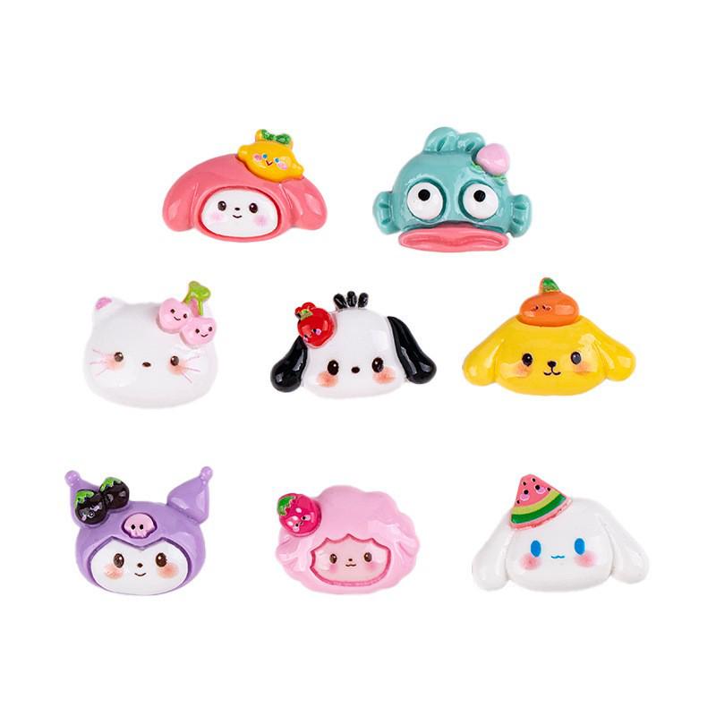 Kreskówkowe akcesoria żywiczne: Urocze naszywki DIY o tematyce owocowej i zwierzęcej, Dekoracje do etui na telefon z kremowym klejem, Magnesy na lodówkę, Materiały do rękodzieła na klamry do butów