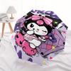 Pretty Kuromi Automatic Folding Umbrella - 3 Folding Design, Vivid Cartoon Pattern, Suitable for Outdoor Activities, A Gift for Fans In All Seasons.Y0