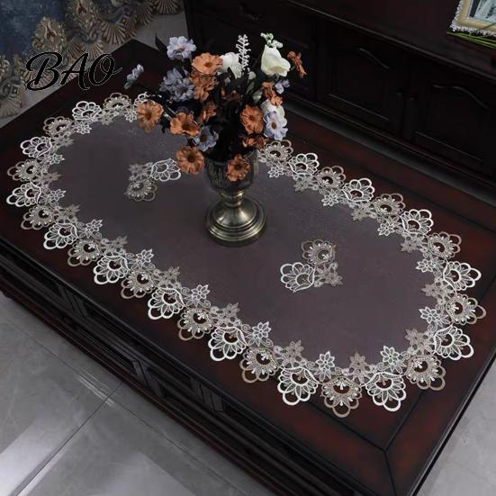 Hoge Dichtheid Geweven Tafel Runner Ovaal Kant Runner, Vintage Doily, Retro Lichtgewicht Mesh Bloemen Placemat voor Koffie Eetkamer Decor Doorzichtig