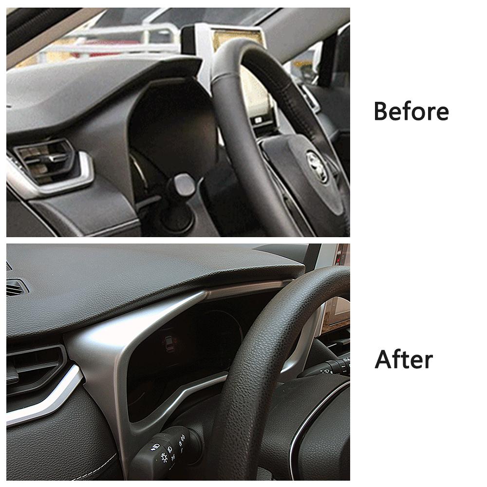For Toyota Rav 4 Rav4 5 Gen -2023 Interior Moulding Dashboard Central Control Color Change Modify ABS Matte Silver