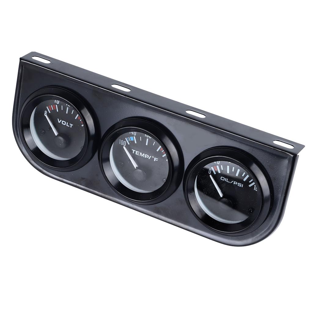 3 In 1 Car Triple Gauge Kit Multifunctional Mechanical Voltmeter Water Temperature Oil Pressure Meter for DC12V Cars