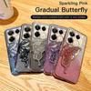 Chuan Yin Note40 Glitter Butterfly Stand Phone Case - Electroplated Diamond Flowing Sand Design for HOT40/GT20pro