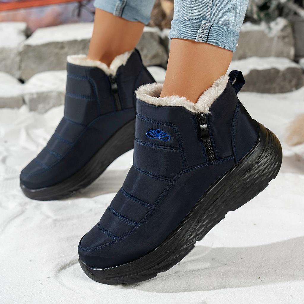 Women's Winter Warm Snow Boots Anti-Slip Waterproof Ankle Booties With Faux Fur Lined Comfortable Short Boots Outdoor Workout Walking Shoes for Women