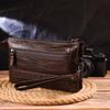 Interesting Clutch for Men Made of Genuine Textured Leather with Crocodile Embossing CANPELLINI 21554 Brown