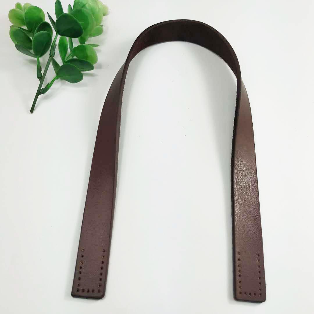 

Ремень для сумки-шоппера из натуральной коровьей кожи, сшитый вручную кофейный