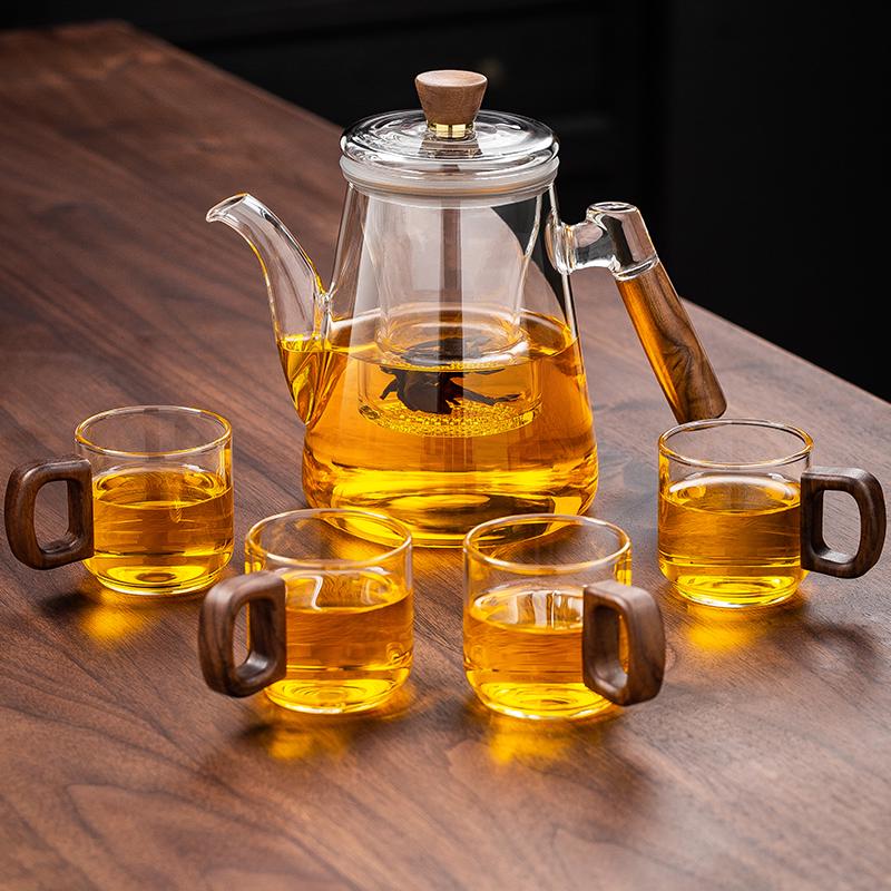 2025 Thickened Glass Tea Infuser Pot - Heat-Resistant Tea Brewer with Water Separation for Home or Office
