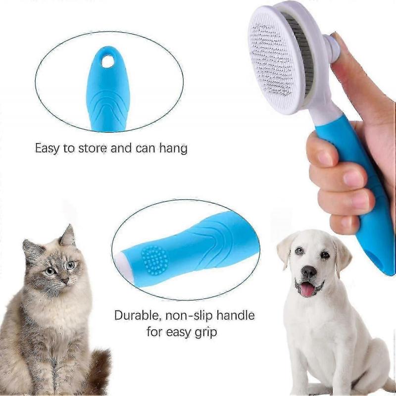 Grooming Brush - Self Cleaning Slicker Brushes For Dogs Cats Pet Grooming Brush Tool