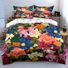 Colorful Floral Pattern Design Bedding Set for Kids Luxury Gift 3pcs Digital Print Comforter Set Soft Comfortable Breathable