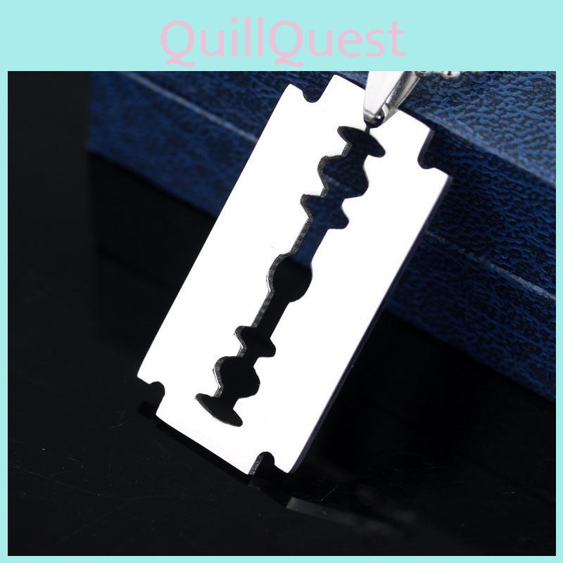 Punk Style Blade Alloy Pendant Necklace With Geometric Design For Men And Women