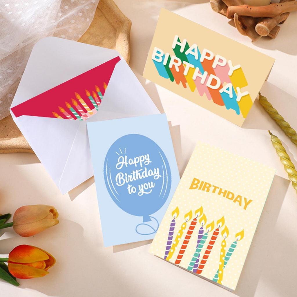 Pack Of 24 Birthday Cards Set With Envelopes & Stickers