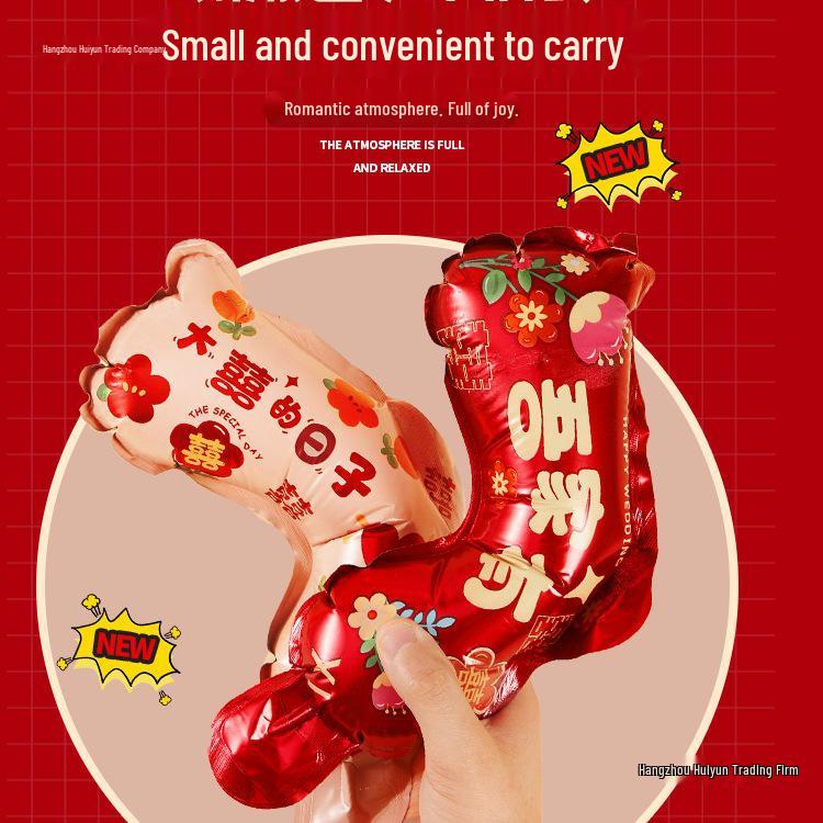Creative Wedding Atmosphere Confetti Cannons - Handheld Inflatable Flower Spray Props for Photos and Games