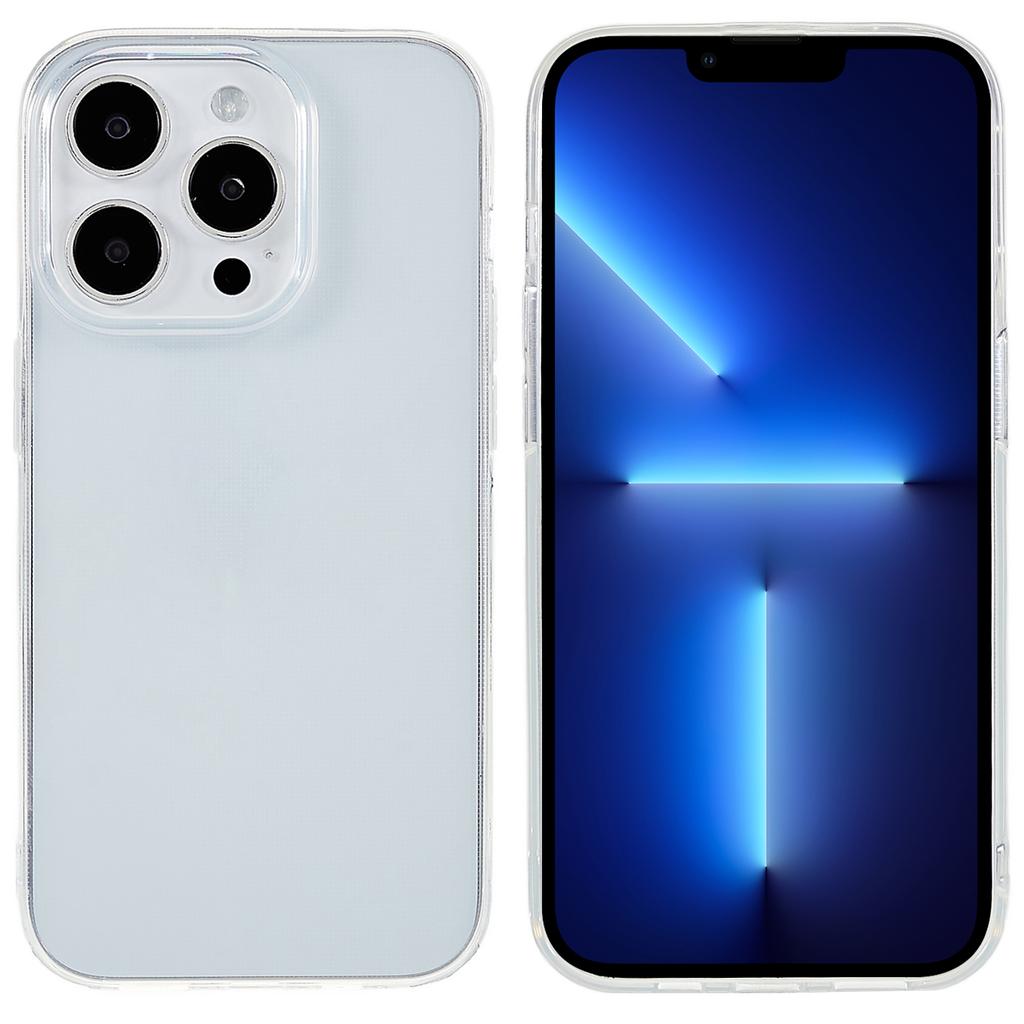 2.0mm Transparent Phone Case for iPhone 15 Pro,Watermark-free Flexible TPU Phone Cover