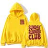 Sunday Running Club Graphic Hoodie Men Women Sporty Jogging Trendy Sweatshirt Oversized Fleece Casua Gifts