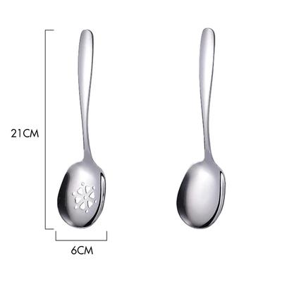 2Pcs Stainless Steel Serving Spoons Set for Catering, Buffet Banquet Spoons Serving Utensils, Restaurant Supplies Kitchen Tools