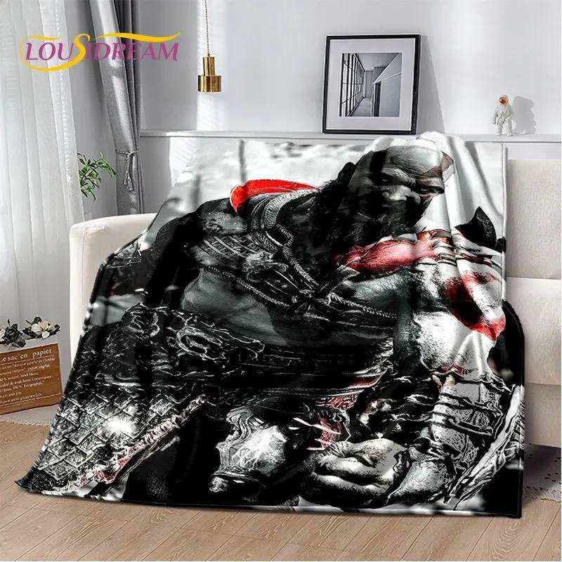 God of War Oyunu Oyuncular Kratos Yumuşak Peluş Battaniye, Flanel Battaniye Oturma Odası Yatak Odası Yatak Kanepe Piknik Örtüsü Çocuk için