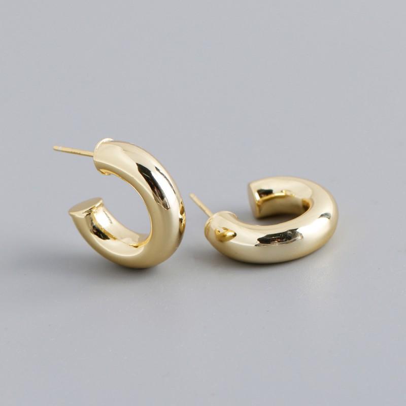 Sterling Geometric Circle Stud Earrings Women Lightweight Luxury Fashion Jewelry 925 Sterling Silver
