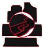 Velour Floor Mats with Red Edge For: Seat Alhambra I Minivan (1995-2010)