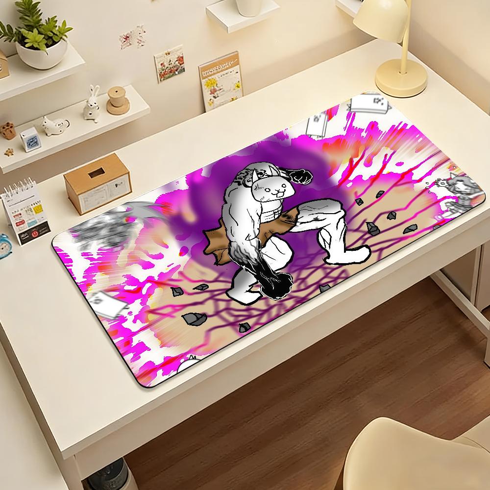 The BBattleS CCats Mouse Pad Nonslip Locking Edge DeskMat PC Laptop Accessories Rubber Office Keyboard Large Game XXL Carpet
