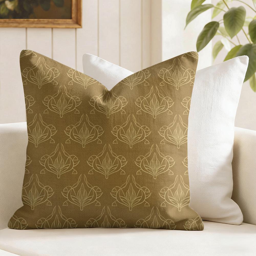 Funda de Cojín con Estampado Estilo Lavado Vintage Funda de Almohada de Lino Natural Funda de Cojín con Estampado a Doble Cara Para Sofá Decoración del Hogar
