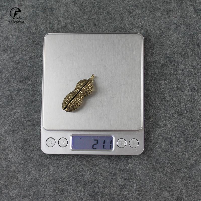 Solid Brass Peanut bell Ornaments Copper Figurines Feng Shui Desk Decoration Home Decor Accessories Keychain Pendant gifts