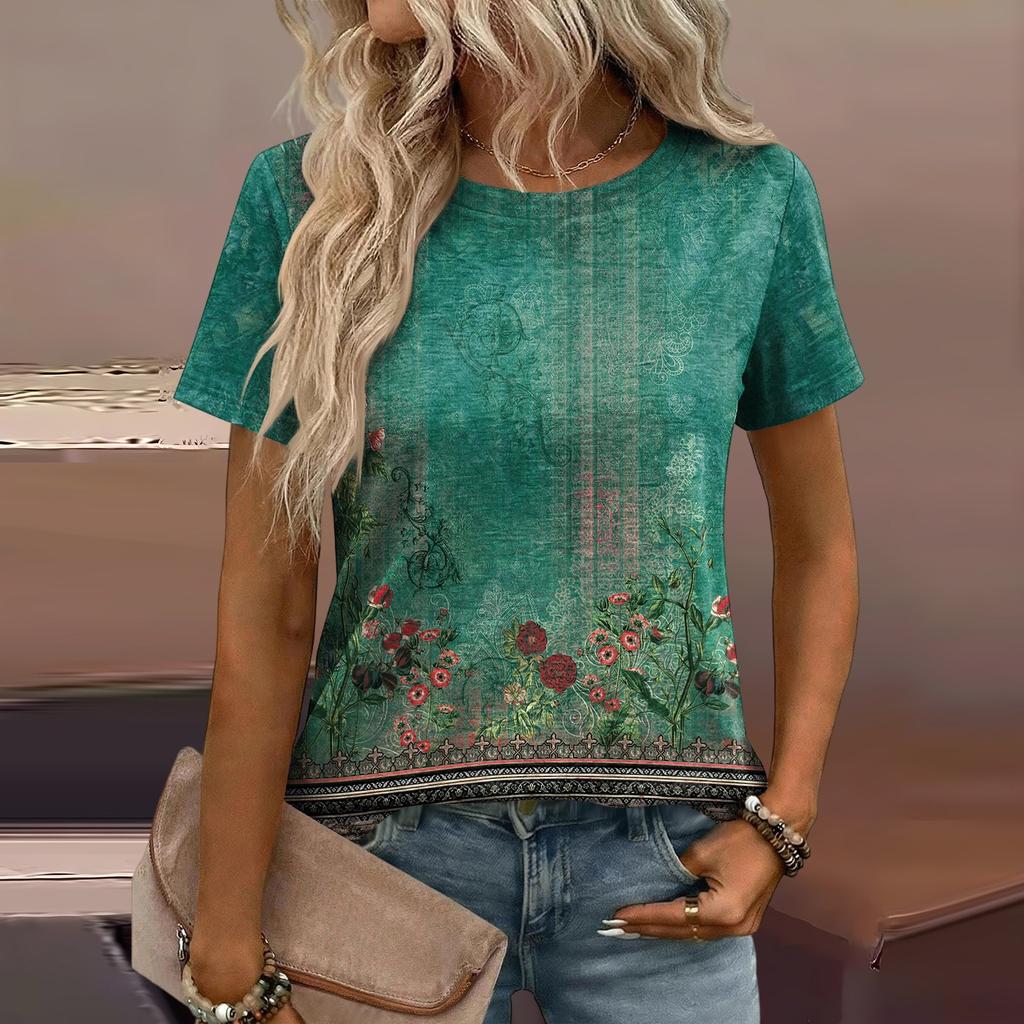 Women's Loose-Fit Fashionable Casual Printed T-Shirt