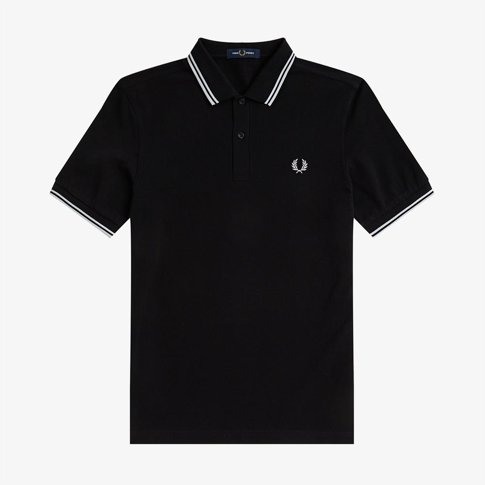 Fred Perry [M3600] Twin Tip Fred Perry Shirt - Black/White M3600-350
